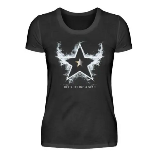 Schwarzes Damen T-Shirt.Damen Premium T-Shirt.Damen