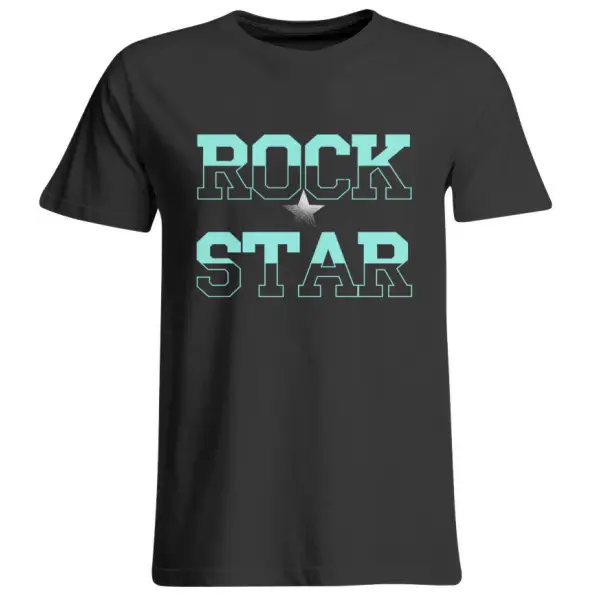 Schwarzes Übergrößen Unisex Rockstar T-Shirt